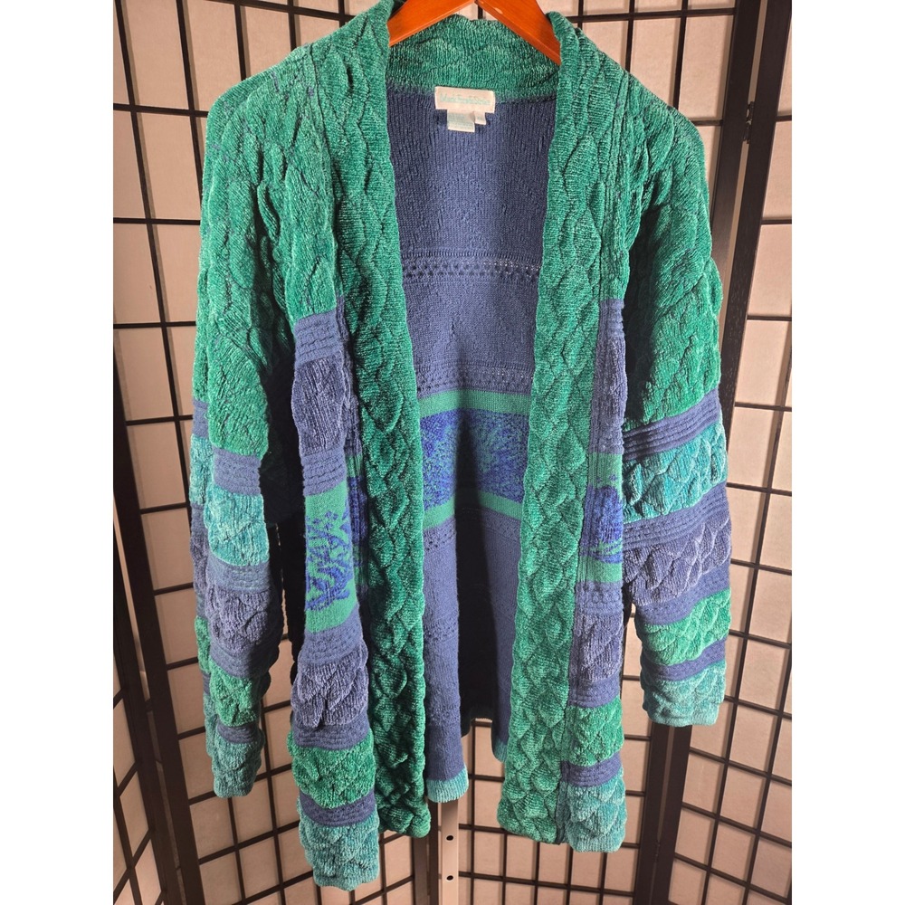 VTG Mark Fore & Strike Grandmacore Cable Knit Chenille Cardigan Sweater XL